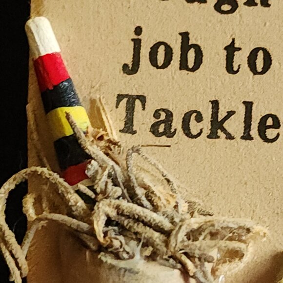 Vintage Fishing Vest Rods/Poles A Tough Job To Tackle Refrigerator/Fridge Magnet - Picture 6 of 7